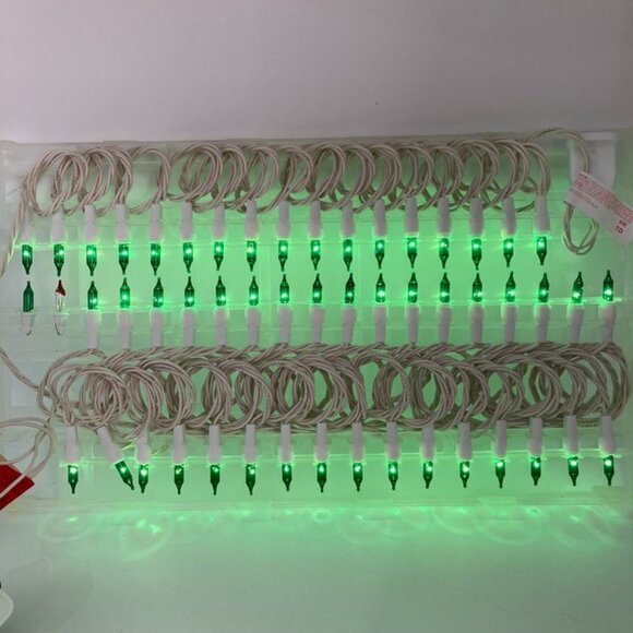 Vintage Silvestri 50 Miniature Lights Green Bulbs Christmas Lights NEW - Picture 4 of 4